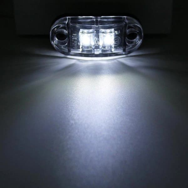 10X 2 LED Sidemarkeringslys 12/24V LED Positionslys Trailer Sidelygte Advarselslys til Lastbil Autocamper Campingvogn white