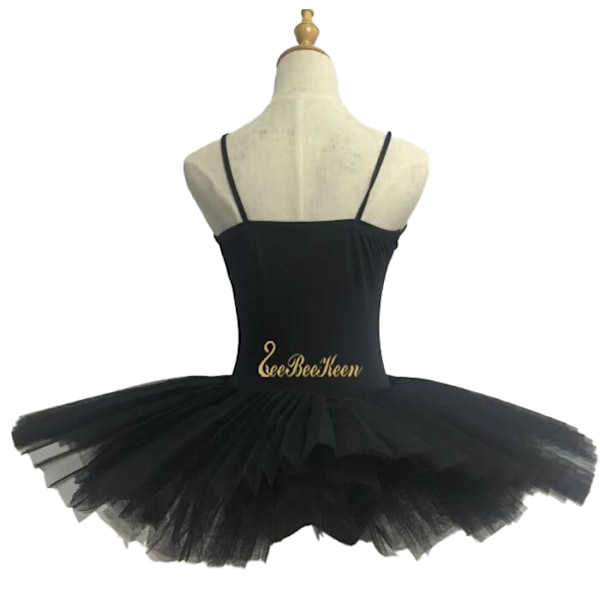 Ballerinadräkt, Barnbalettkostym Kvinnor Balett Danskläder Black 130cm