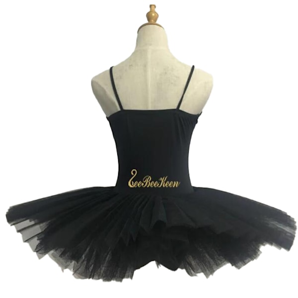 Ballerinadräkt, Barnbalettkostym Kvinnor Balett Danskläder Black XXL