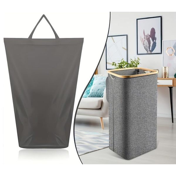 Soppromper til soverom med lokk, 105L Stor Vaskbar Avtakbar Beige