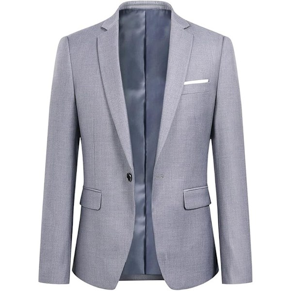 Herrar Slim Fit 2-delad Kostym, Kavaj, Byxor grey XL