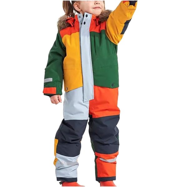 Barn Flickor Pojkar Skiddräkter Jumpsuits Vattentäta Vindtäta One Piece Snowsuits 100