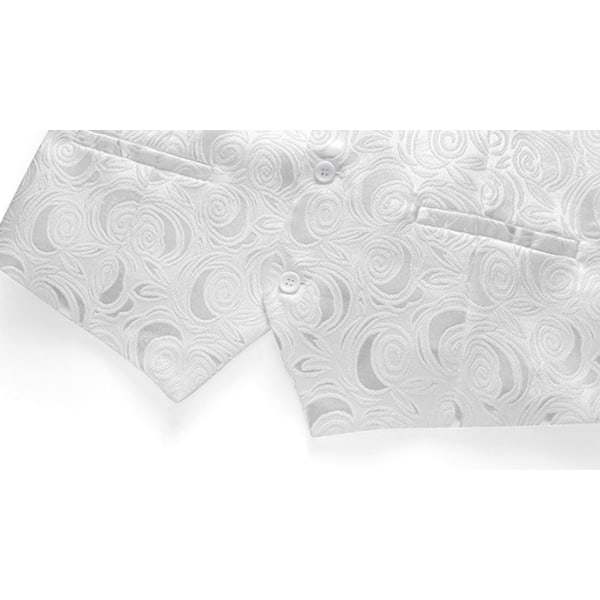 Herrar Västar Slim Fit Män Paisley Väst Kostym White L