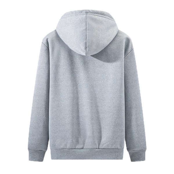Sweatshirt Jacka Bomber Outwear Kappa Hoodie Herr Vinter Varm Fleece Päls Zip Dark Gray XL