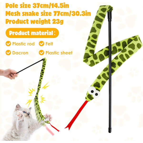 Katt Teaser Wand Leke for Katter, Mesh Slange & Knytte Plysj Kattunge Wand Interaktive Leke