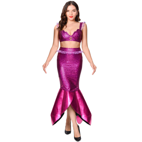 Dam sexig sjöjungfru Halloween kostym Fancy party Maxiklänning svans kjol 2XL