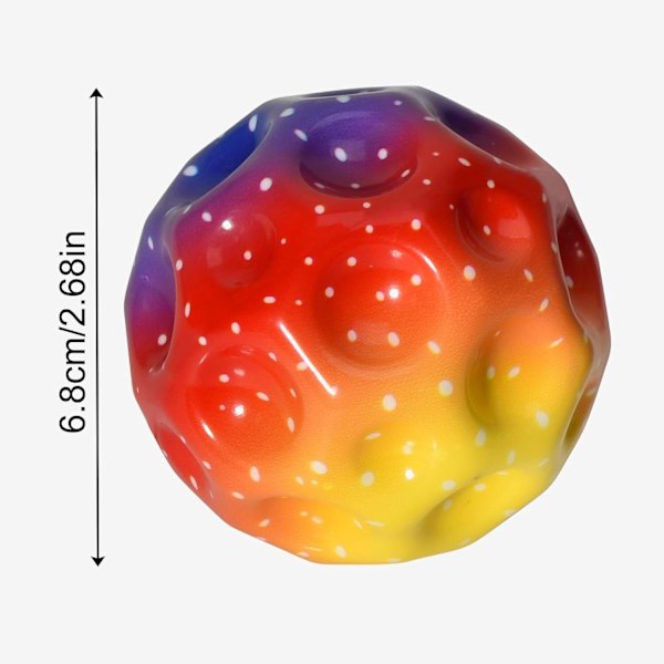 3 stk. Multifarvede Rum Månebolde, Mini Hoppebold Combination 1