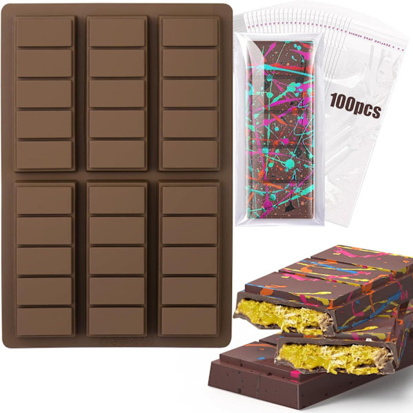 12 Hul Chokoladebar Form Dyb med Poser Skraber Style3
