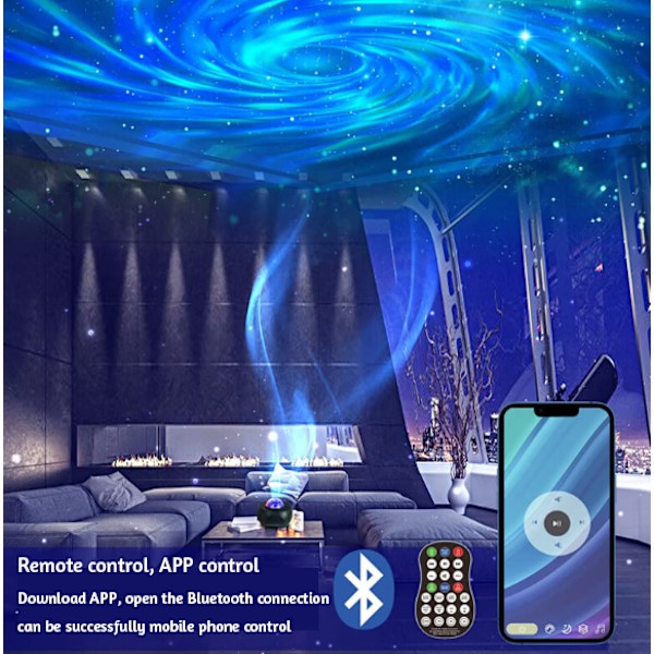 Stjernehimmel Galaxy Lampeprojektor LED Nattelys Med Fjernkontroll