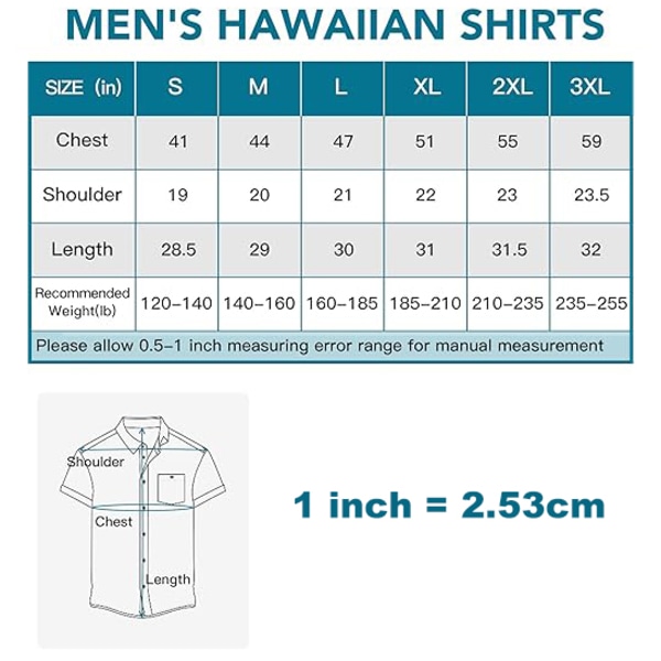 Herr Hawaiian Skjortor Kortärmad Knapp Ned Casual Skjortor Tryckta Strand Skjortor Color 5 M