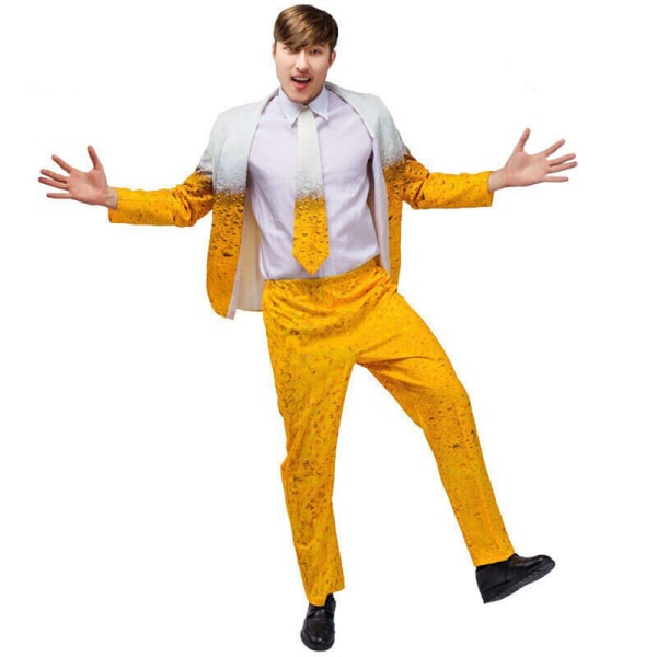 Män Öl Suit Jacka Byxor Rolig Humor Bucks Oktoberfest Stag Carnival Party Kostym XL