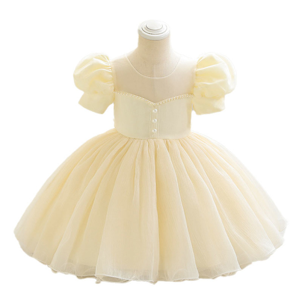 Pigekjole til Fødselsdagsfest, Kommunionceremoni, Prinsessekjole Champagne 80cm