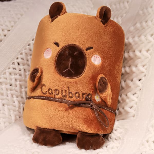 Capybara-teppe, bærbart overstørrelse teppegenser, reiseteppe, hettekappe 85*165cm