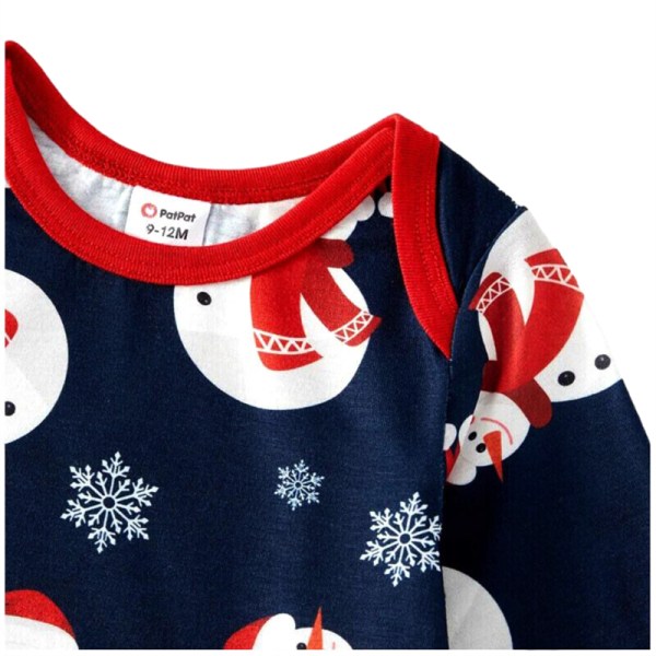 Barn Vuxna Jul Familj Matchande Pyjamas Pyjamas Snowman Sleepwear PJs Set Baby 9M