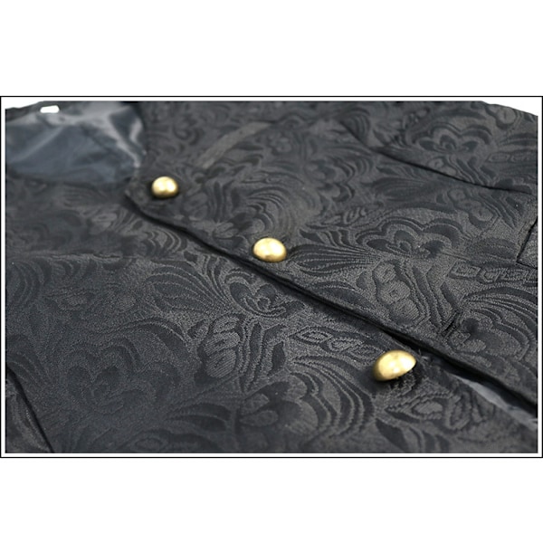 Paisleyvästar för män Viktoriansk Steampunk Gotisk Kostymväst black XS