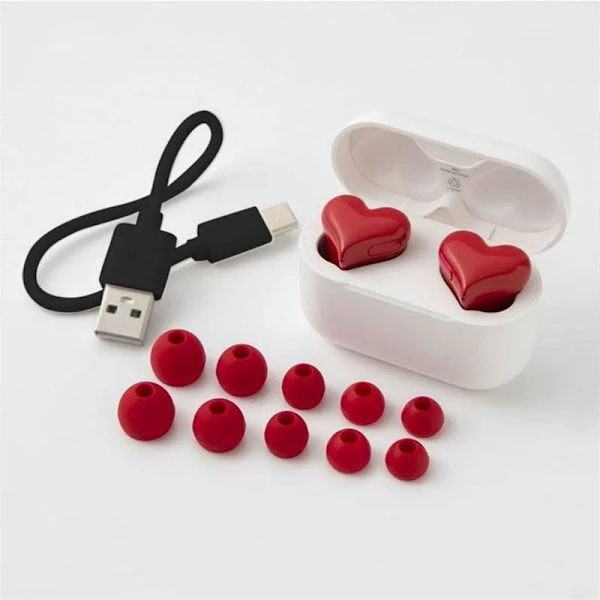 Trådlösa Hörlurar med Bluetooth, Love Earbud Brusreducerande Hörlurar Purple