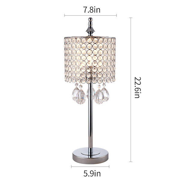 Moderna LED-kristallbordlampor för sovrum Silver