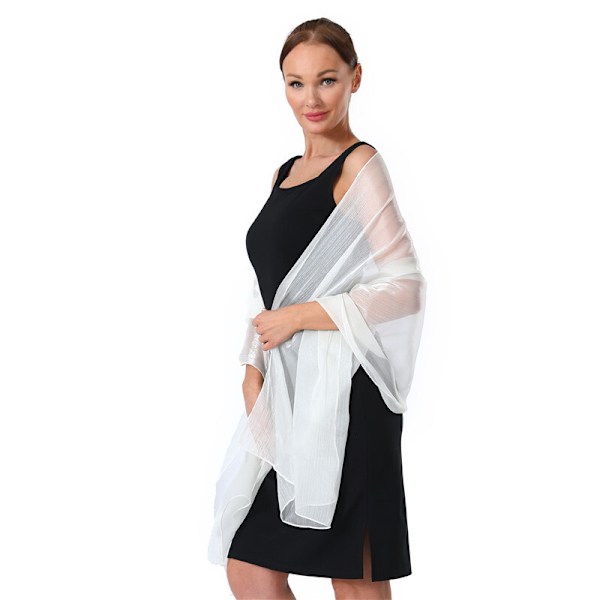 Chiffon Elegant Stole Sjal til Kjole i Forskellige Farver white
