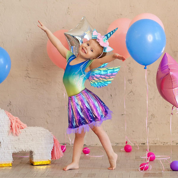 3-delt Unicorn Princess Kostyme Sett, Jente Unicorn Hodebånd