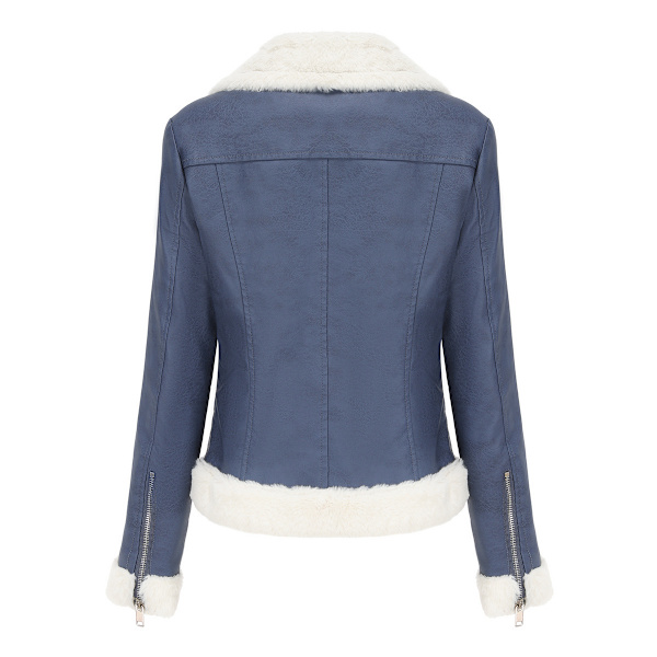 Läder Sherpa Jacka Dam, Lammskinns Pälsjackor blue M