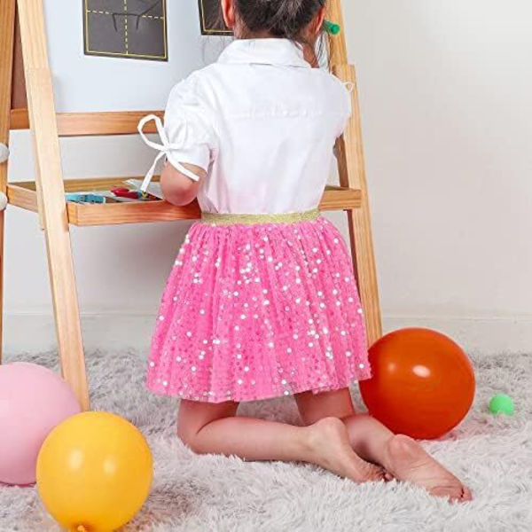 Lagdelt Tutu-danseskjørt for babyjenter pink 3-8 Year