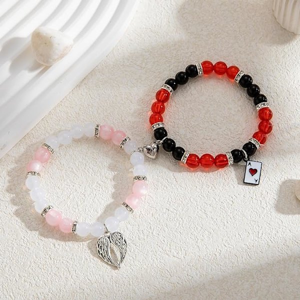 Hazbin Hotel Vinkelarmband Anime Magnetiska Matchande Armband Presenter till Kvinnor Män B