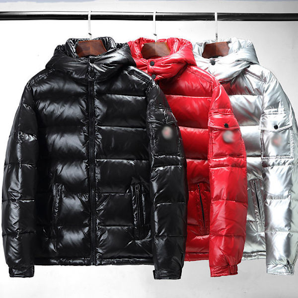 Herrar Blank Downjacka Vinter Tjock Värmejacka red M
