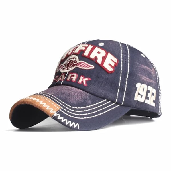 Basebollkepsar för män och kvinnor Streetwear Snapback Broderi Casual Hip Hop Cap Navy Blue