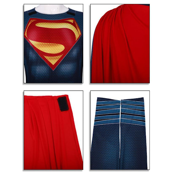 Voksen Superman Kostume, Superman Muskelbryst Jumpsuit med Kappe 190