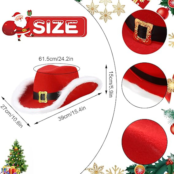 6-delad Santa Claus Cowboyhatt-set för cosplay STYLE2