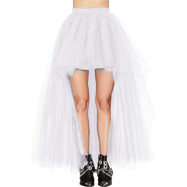 Dam Hi-Lo Long Tutu Tulle Bustle Skirt Elastisk midja Festkjol white XL  3d53 | white | XL | Fyndiq