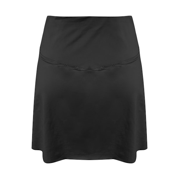 Dame Plettet Tennis-Skjørt med Shortslommer Høj Talje Black XL