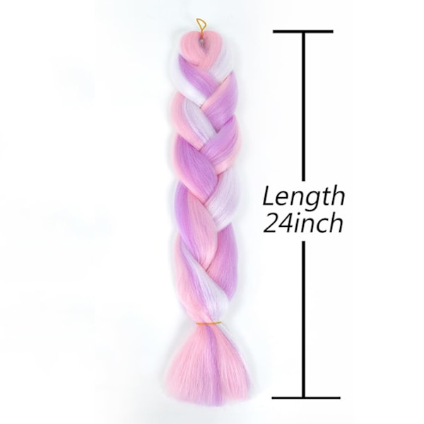 Färgmix Fläthår Extensions Jumbo Hår Regnbågsfärg Flätade Peruker Color 3