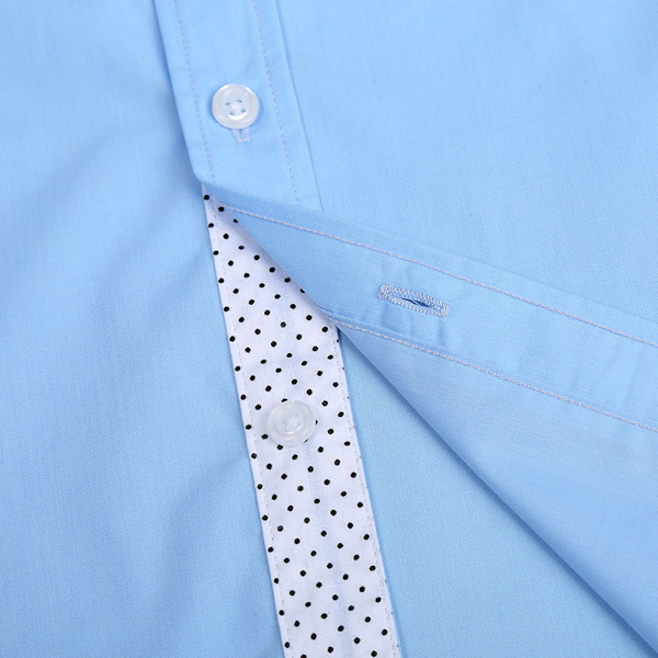 Herrskjorta Kortärmad Casual Skjorta med Ficka Blue XXL