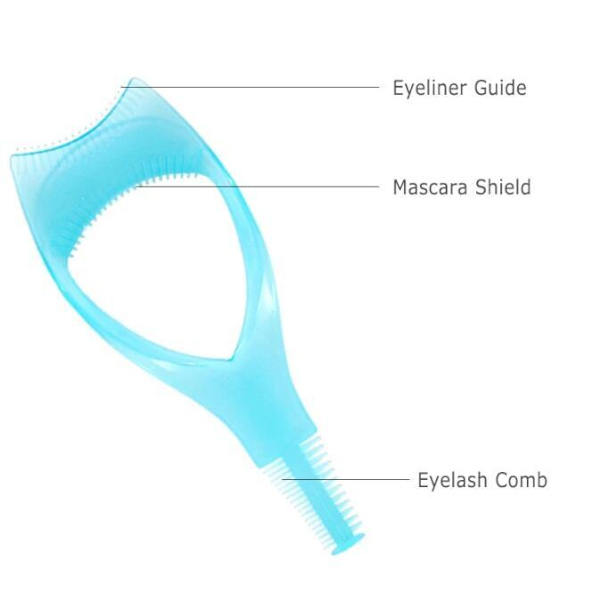 Plastapplikatorbørste 3 i 1 Nyhet Mascara Guide Multifunksjonell Styling blue
