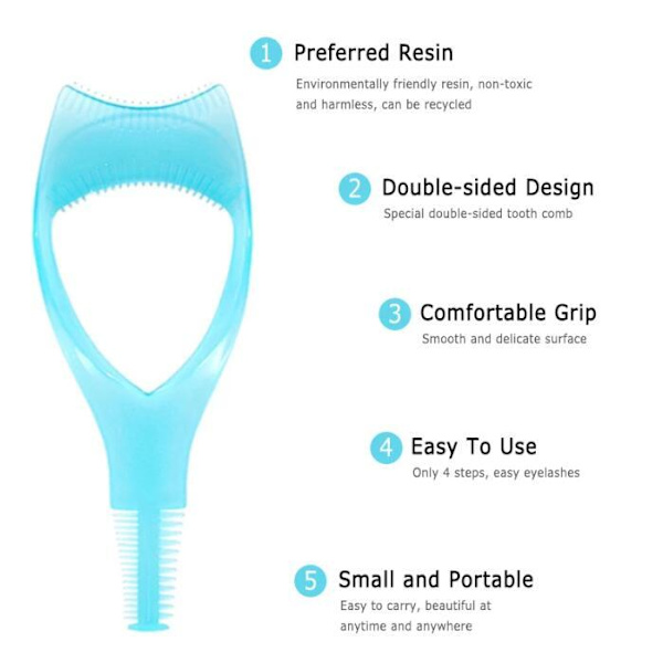 Plastapplikatorbørste 3 i 1 Nyhet Mascara Guide Multifunksjonell Styling blue
