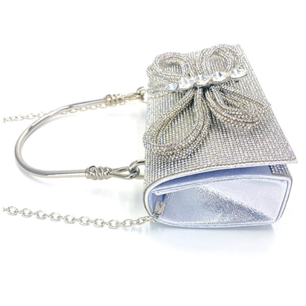 Kvinners Aftenveske Glitter Clutch Penger for Kvinner Aften Bryllup Fest Veske silver