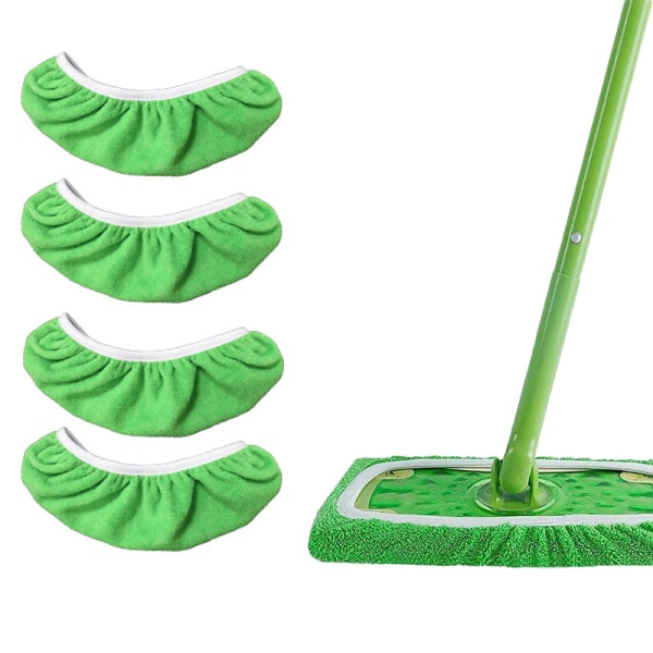 Swiffer Sweeper Erstatningsmoppputer, Gjenbrukbare Swiffer Gulvmoppkluter Mopptrekk green 4PCS 45.3*11.7cm