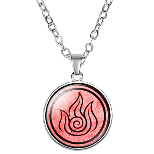 Avatar The Last Airbender Halsband Kingdom Smycken Air Nomad Fire And Water Pendant red