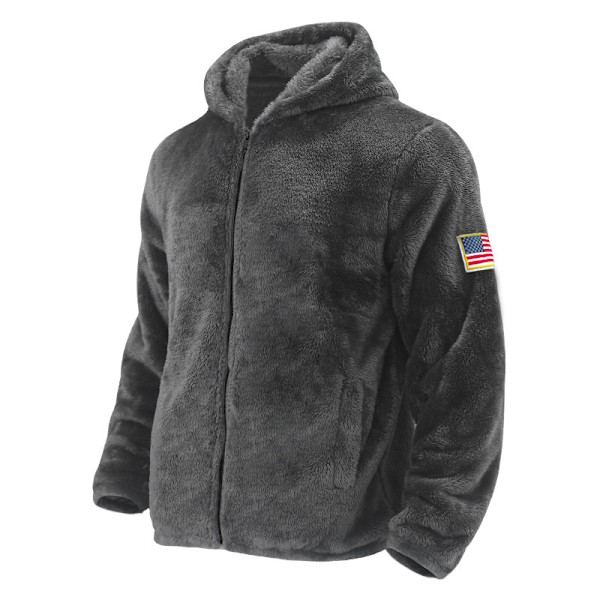 Miesten Talvivillahuppari Vetoketjullinen Paita Lämmin Takki grey S