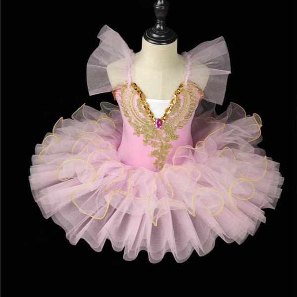 Professionel Ballerina Ballet Tutu til Børn Piger Voksen Dansekostume pink 140