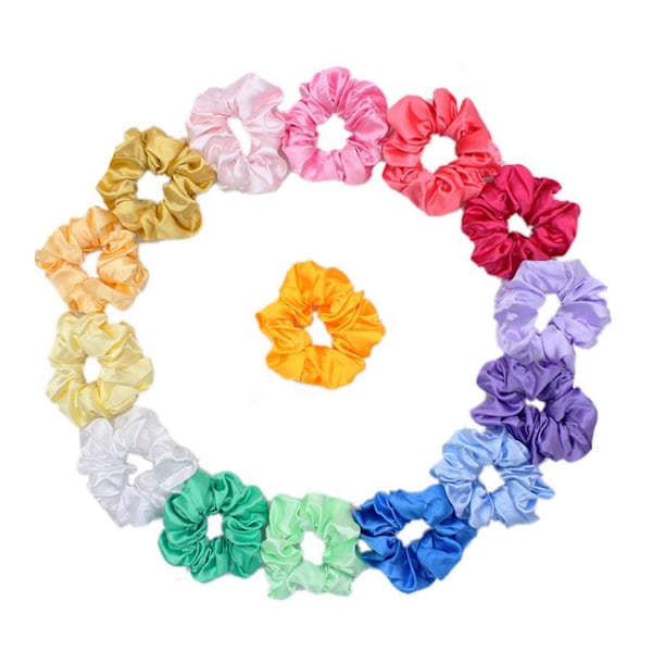 Scrunchies for Kvinner Hårbånd Satin Hår Scrunchies for Jenter 15PCS