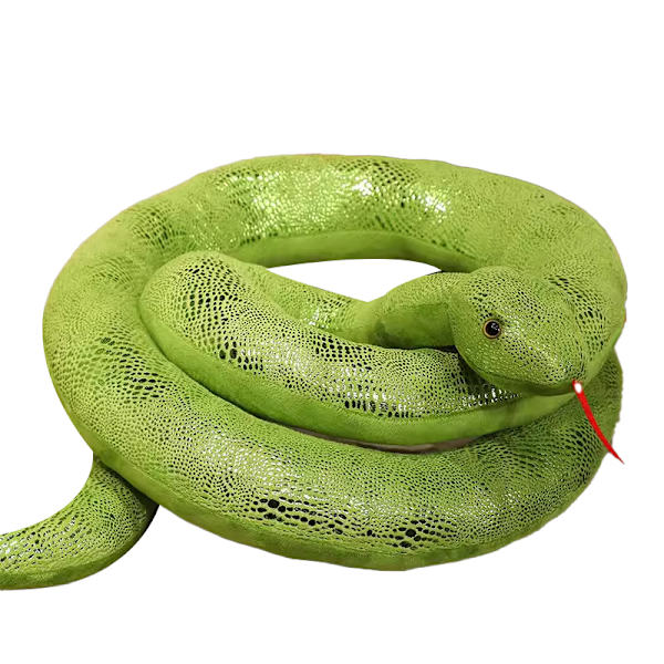 Simuleringsjätte Python Plyschleksak Lång Orm Plyschleksak Dekorerad Green 300cm