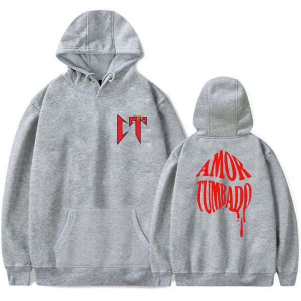 Natanael Cano Amor Tumbado Hoodie Unisex långärmad tröja Streetwear Grey XL