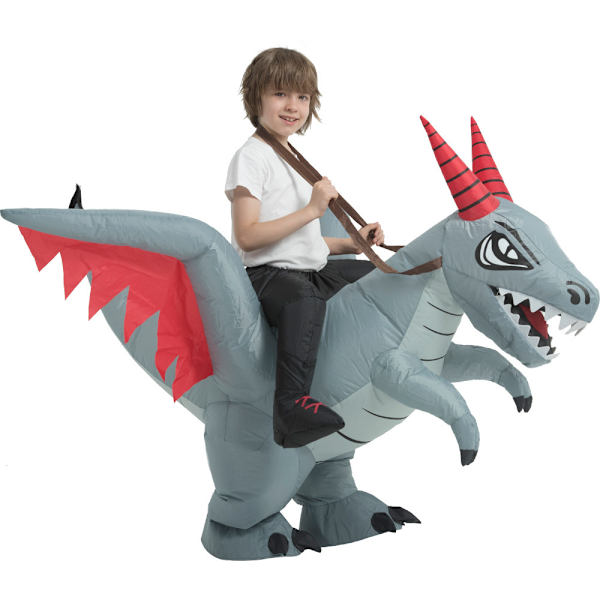 Dinosaur Kostumer til Voksne og Børn, Oppustelig Ride-Draget Kostume til Voksen og Barn Child