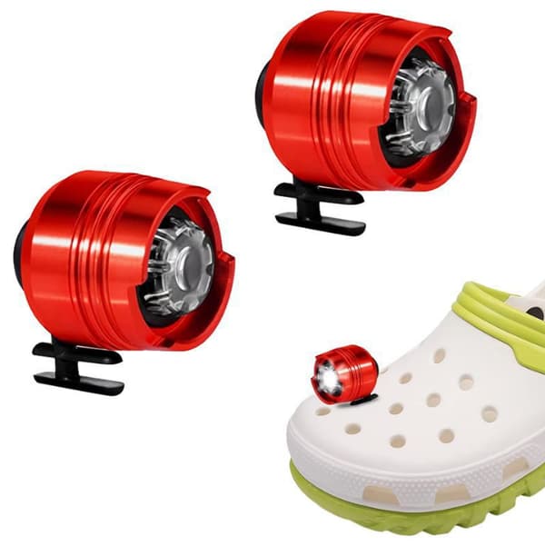 1 Par Forlygter til Crocs Mini Lys Sjove Sko Tilbehør Silver