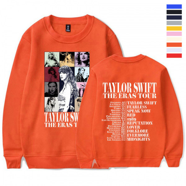 Unisex tröja för vuxna kvinnor män 1989 Taylor Swifts tröja med rund hals Orange 3XL