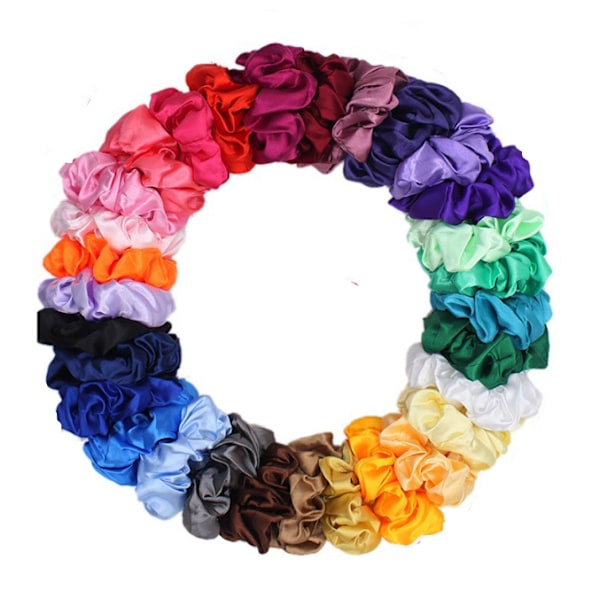 Scrunchies for Kvinner Hårbånd Satin Hår Scrunchies for Jenter 30PCS