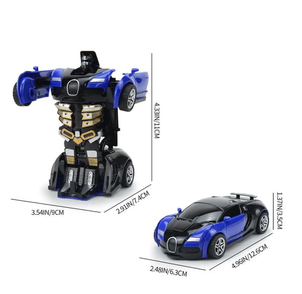 Transformationsmodelbil Automatisk Deformation Tryk Legetøjs Racerbil Legetøj blue