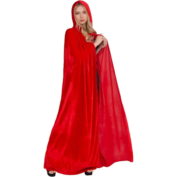 Unisex hettekappe, Halloween-kappe for cosplay red 70cm without hat
